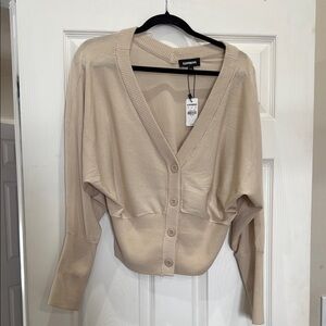 Express Women's Cream Cardigan Sweater